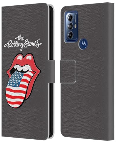Head Case Designs Officially Licensed The Rolling Stones United States International Licks 1 Leather Wallet Case Compatible with Motorola Moto G Play (2023)