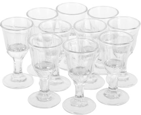 BESTYASH Lot de 10 Coupes à Liqueur en Verre 10 Ml Gobelets à Robustes Verres à Vin Compacts pour Apéritifs et Dégustations à Domicile