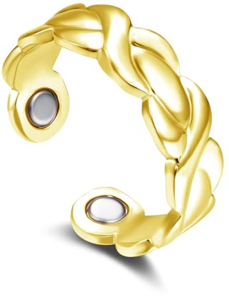Bewenda Vital ring, hjärta/kors/oändlighet/flätmönster anti-stressring med magnetisk kraft, öppna justerbara magnetiska ringar kvinnor, mode vital ring för att minska stress, fidgetringar för bättre