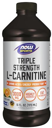 NOW Sports Nutrition, L-Carnitine Liquid, Triple Strength 3000 mg, Citrus, 16-Ounce