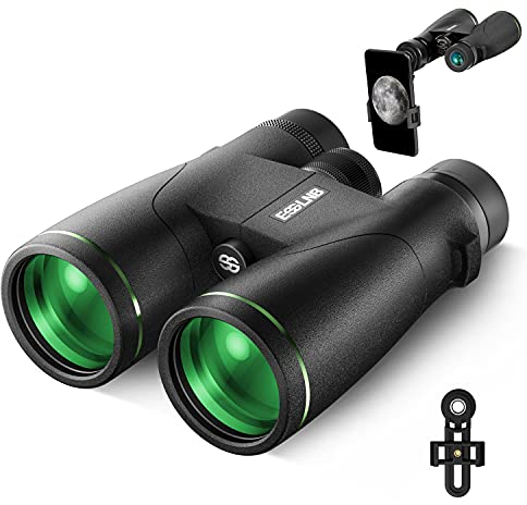 ESSLNB Fernglas 12X50 IPX7 Wasserdicht BAK4 FMC Feldstecher Ferngläser mit Handy Adapter für Erwachsene