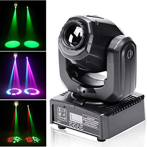 UKing 50W Moving Head LED Discolicht Partylicht DMX 512 RGBW Lichteffekte 8 Gobo 8 Farben 9/11 Kanäle für DJ Partybeleuchtung Licht