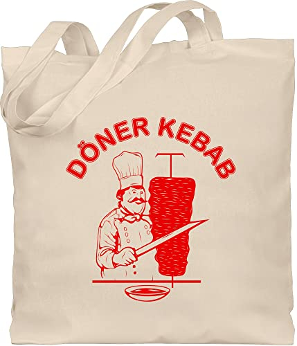 Shirtracer Baumwolltasche - Karneval & Fasching - Taschen - Original Döner Kebab Logo I Döner Kebap I Döner Geschenke - Unisize - Naturweiß - dönertasche kamellebeutel faschings doner beutel