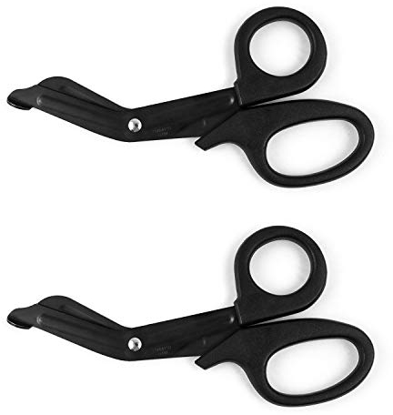 QWORK® 2 Pack 185mm Notfall Schere,EMT- und Trauma-Scheren, Rostfreier Stahl Verbandscheren für Krankenschwester Erste Hilfe Notfallrettung