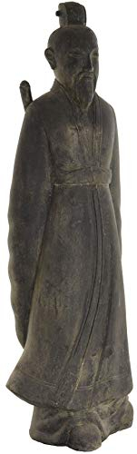 korb-outlet Gartenfigur Samurai stehend Steinguss/Steinfigur Krieger Weiser Mann Statue 163cm für Haus und Garten