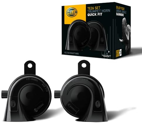 HELLA Fanfare - OE-CONNECT HORN TE26 SET - 12V - 110dB(A) - Frequenzbereich von: 400Hz - Frequenzbereich bis: 500Hz - Hochton/Tiefton - elektrisch - Gehäusefarbe: schwarz - Menge: 2 - 3FH 012 010-051