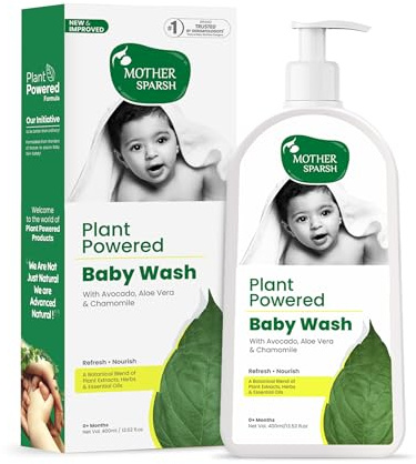 Mother Sparsh Plant Power Natural Baby Wash, barnrengöring, 400 ml