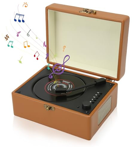 Bluetooth CD Player, Portable CD Player CD/Bluetooth/USB/3.5mm Rechargeable Imitation Leather Vintage CD Player with 2 Speakers, Remote Control, HiFi Stereo Sound (Deep Khaki)