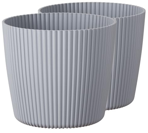Tymar blomkruka, ytterkruka, 2-pack, rund form ((2-pack) ljusgrå, ø 24 cm)