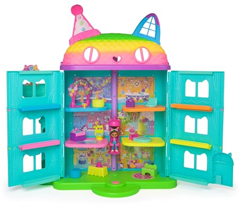 Gabby’s Dollhouse, 15-Piece Rainbow-Themed, Celebration Doll’s House, Toy Figures, Doll’s House Furniture and 6 Sound Effects, Kids’ Toys for Girls and Boys 3+