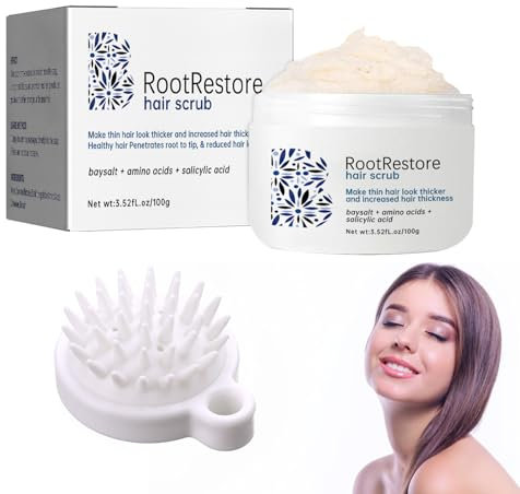 Scrub Naturale per Il Cuoio Capelluto, Scrub per Il Cuoio Capelluto Con Pettine, Trattamento Esfoliante Delicato per Il Cuoio Capelluto, Favorisce Una Crescita Più Sana Dei Capelli