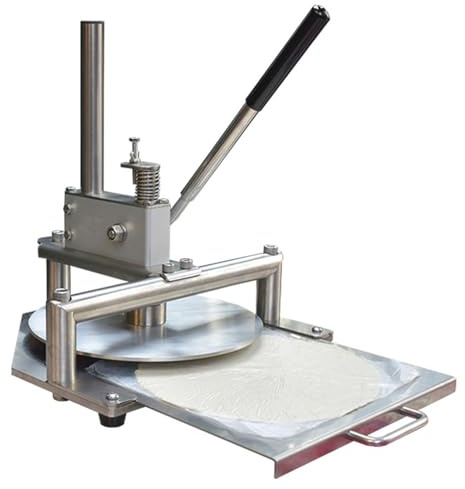 XDTKJDZ Manual Pizza Dough Press Machine, Stainless Steel Pizza Presser, Dough Roller Sheeter, Plate Diameter 20 CM, Adjustable Thickness, for Making Hand Pies, Bread Molds, Pie Crusts