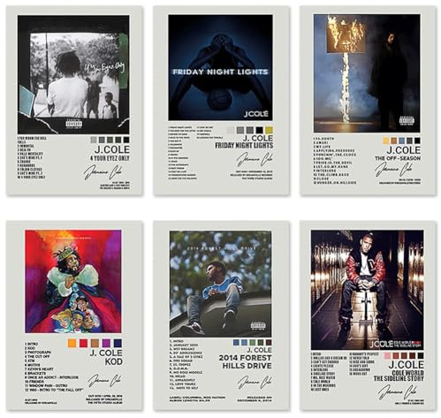 6 Pcs Kanyee West Poster, Cantante Pósteres Estéticos, Kanyee West Cantante Póster para Paredes Portada de Álbum Kit de Collage Pared Póster Musical Cantante Pósteres Artísticos para Habitación( B )