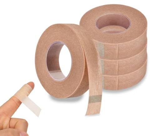 MOLZINY 4 Stück Micropore Tape Selbstklebender Verband 1,25 cm x 9,14m Tape Nose Tape Mikroporen Nose Tape Wimpern Tape Vliesstoff für Wunde Wimpern Extensions