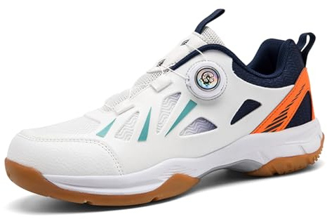 JiuQing Scarpe da Badminton da Uomo Scarpe da Tennis da Pickleball Scarpe Sportive Leggere E Antiscivolo per Il Fitness,Bianca,38 EU