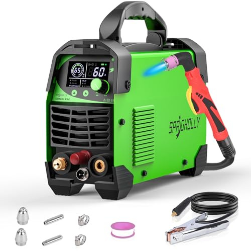 SPRIGHOLLY CUT60L PRO – Cortador de Plasma IGBT 60A con Arco Piloto, 240V, Modos 2T/4T – Grosor máx. de corte 16 mm, Pantalla LED Digital, Portátil, para DIY y profesionales