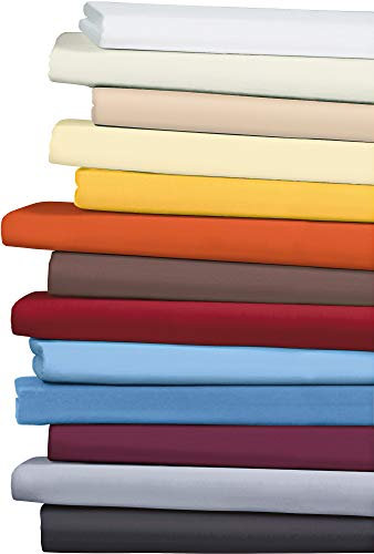 Erwin Müller Spannbettlaken, Spannbetttuch Memmingen Interlock-Jersey apfelsine Größe 90x190 cm - 100x200 cm - formstabil, faltenfrei, anschmiegsam, mit Rundumgummi
