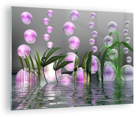 Quadro su Vetro Computer grafica bolla Stampe da Parete in Vetro 70x50cm Quadri Moderni Soggiorno Camera da Letto Cucina 1 pezzo Piccoli Decorazione Murale Wall Art Grafica Immagini GAA70x50-2329