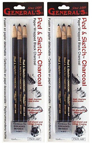 GENERAL'S Lápices de carbón de dibujo 3/pkg