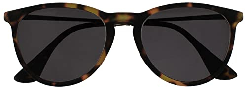 OPULIZE Jet Grande Marrone Tartaruga Gommato Argento Braccia Uomo Donna Lettori Sole Occhiali Da Lettura UV400 S96-2 +2,00