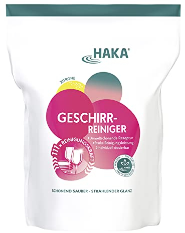 HAKA Geschirr-Reiniger Pulver, 111 Anwendungen, für Töpfe, Gläser, Besteck, 2 Kg