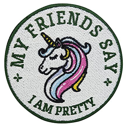 My Friends say I am Pretty enhörning patch att stryka på | Regnbågsplåster, enhörning strykbild, strykning, strykning, strykning, tygmärke Finally Home