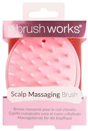 Brushworks Scalp Massaging Brush (Pink) – Soft Silicone Scalp Scrubber for Healthy Hair, Relaxation, Product Build-Up & Improved Circulation