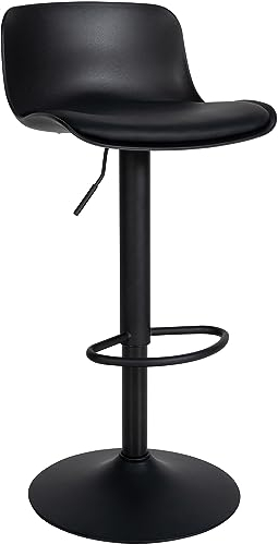 CLP Barhocker Almada Kunstleder-Bezug I Höhenverstellbarer Barstuhl Mit Fußstütze, Farbe:schwarz