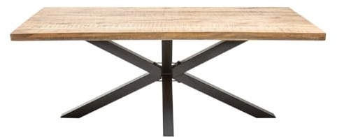 Riess Ambiente Massiver Industrial Esstisch Galaxie 160cm Mangoholz sternenförmiges Gestell