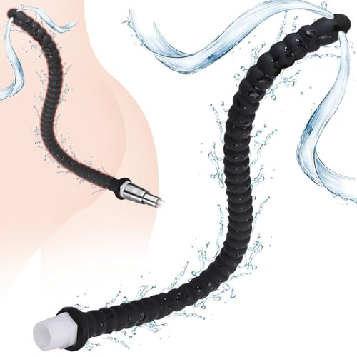 BDSMYEE Douche Anale en Silicone, Perles Anales Massage Anal Tuyau de Lavement Intime Portable Douche Enema pour Femmes Hommes