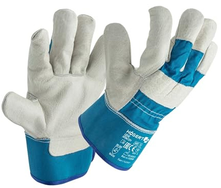 Högert Technik LEINE Lederhandschuhe Kanadisch, Kanadier Rindsleder, blau, Größe 10, abriebfest und verstärkt, ideal für anspruchsvolle Arbeiten