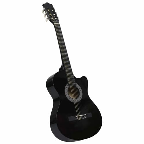 Rantry Chitarra Classica Cutaway Western con 6 Corde Nera 38, Arredo Mobili da Interni per Camera da Letto Soggiorno Ufficio