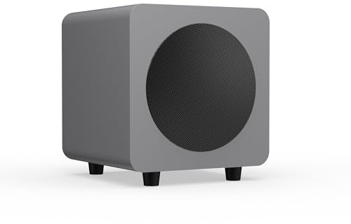 Kanto SUB6 Sealed Powered Subwoofer | 200W Peak Power | 6” Woofer | Quick & Accurate Bass | Ultra-compact Design | Matte Grey
