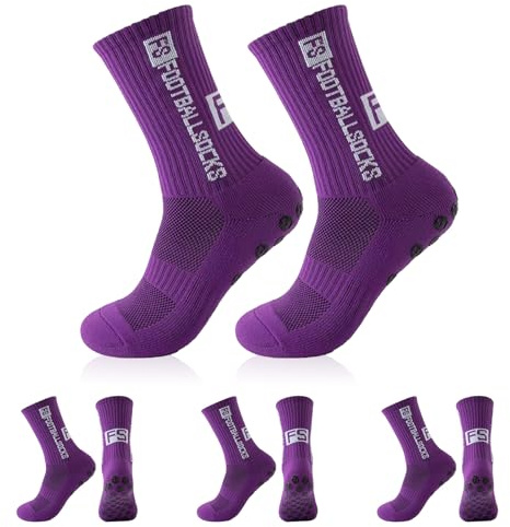 FESDMOH 3 Paires Chaussette Antidérapante Foot, Chaussettes Antidérapantes Homme, Chaussettes Homme Sport 37-45, pour Football, Basket-ball, Course,Basket, Rugby, Trekking