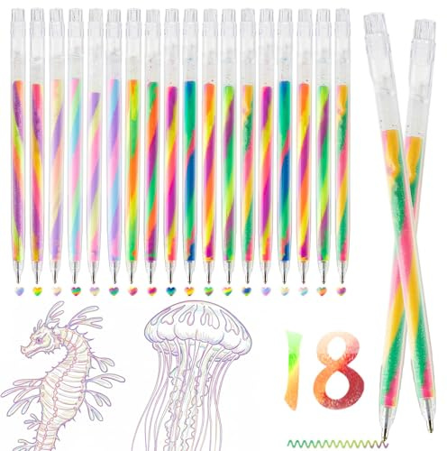 18 Pièces Stylo Gel Pailleté et Pastel Colorés Néon pour Scrapbooking,Agenda,Dessin,Gribouillage,Cartes de Vœux DIY,Bureau,École,Cartes Ect À Pointe Extra-fine 1.2 MM