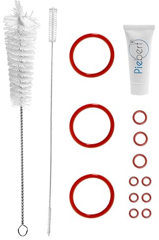 Piebert Care 200602 - Set de cuidado para Cecotec Cremmaet Compactccino – 3 juegos de juntas, grasa especial y cepillos de limpieza para grupo de infusión y sistema de leche