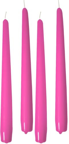 Cereria Di Giorgio 10 Candele coniche Ø 2,2 cm Altezza 25 cm - Candele Decorative per la casa – Colore Fucsia – Durata 7 Ore – Inodore – Cera vegana Naturale – Senza Olio di Palma – Made in Italy