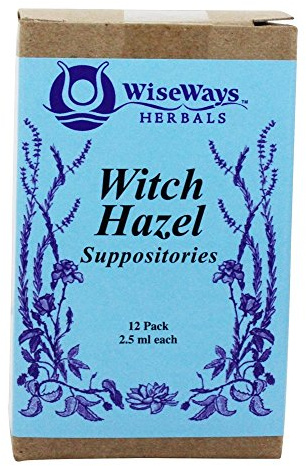 WiseWays Herbals, LLC, Witch Hazel Suppositories, 12 Pack, 2.5 ml Each