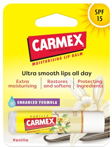 CARMEX VanillaMoisturising Lip Balm Click Stick for Soft, Protected Lips with SPF15 (4.25g – Pack of 1)