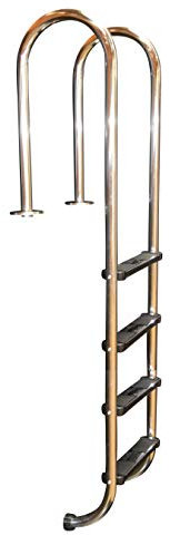 Acero inoxidable Piscina Escalera estrecha Holm 4 niveles de socket de ancla