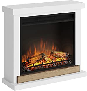 TAGU Hagen Caminetto Elettrico - Camino Elettrico con riscaldamento, 1500W, Programmabile a 7 giorni, Termostato Digitale, Telecomando (Bianco Puro)