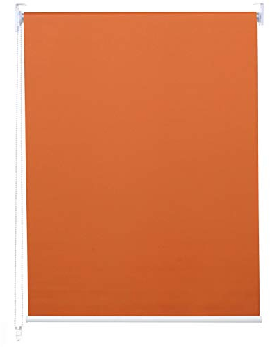 Rollo HWC-D52, Fensterrollo Seitenzugrollo Jalousie, 80x160cm Sonnenschutz Verdunkelung Blickdicht - orange