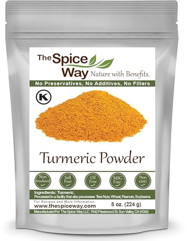 The Spice Way Turmeric Powder 8 oz Powdered Ground Turmeric Root Curcuma