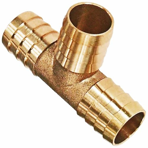 MegaHaustechnik Schlauchverbinder T-Stück, Tülle außen 25mm, Messing