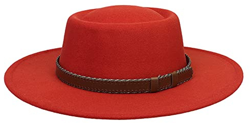 Xiang Ru - Cappello vintage Fedora Jazz con bordo in lana, per matrimonio, cerimonia alla moda