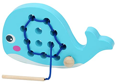 NOOLY Wal Holz Fädelspiel Lernspielzeug Früherziehung Geschenk für 3+ Jahre Alte Kleinkinder Jungen Mädchen DWCXB-01