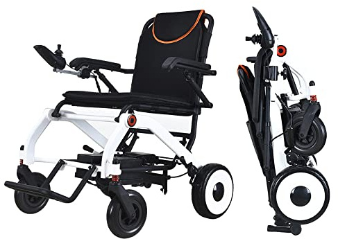 WAOBE Fauteuils roulants électriques Pliables Fauteuils roulants électriques motorisés Super légers, Moteurs puissants sans balais, Cadre en Alliage d'aluminium Complet