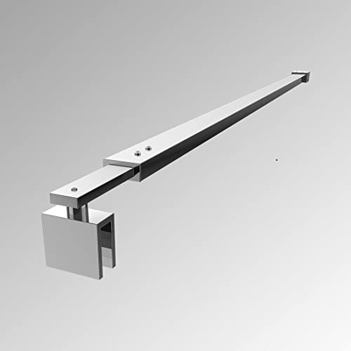 S'AFIELINA Barre de stabilisation, Barre de support pour parois de douche, Angulaire, Flexible, Réglable 700-1200 mm, Stabilisateur pour verre d'épaisseur 8-10 mm (1 pièce)