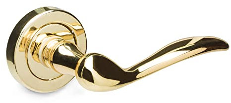 -1980-MADERAS CAMACHO SUMINISTROS INDUSTRIALES Juego de manillas de roseta modelo Moscow en latón pulido