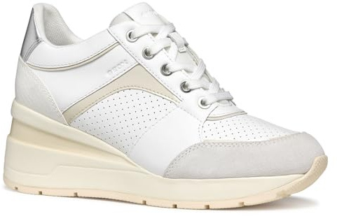 Geox Femme D ZOSMA A Basket, White/Off White, 37 EU